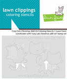 cozy cats christmas add-on coloring stencils
