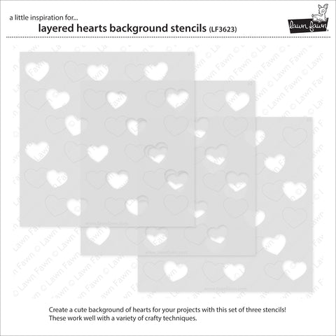 layered hearts background stencils