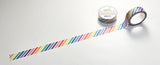 rainbow diagonal stripes washi tape